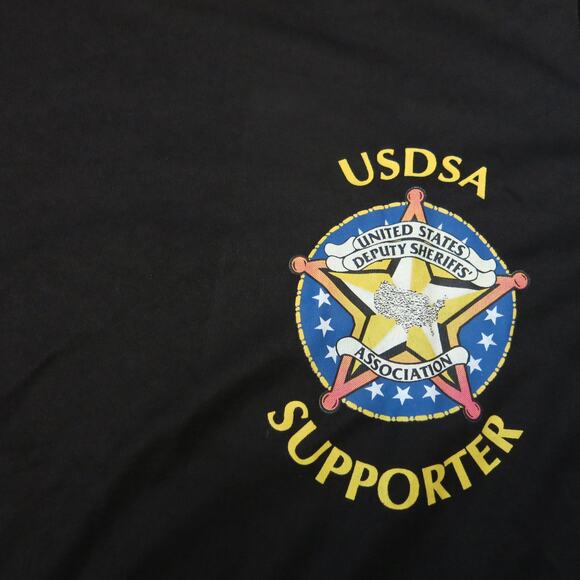 USDSA UNITED STATES DEPUTY SHERIFF ASSOCIATION T Shirt Size L Men's Logo Black - Picture 2 of 6